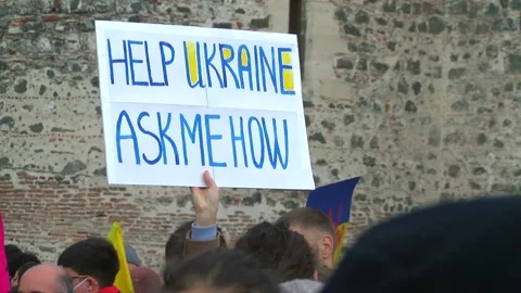 Pro Ukraine protesters Stock-Footage 171245968