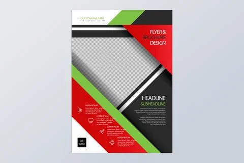 Pro vector leaflet template with red and black shapes Stock Illustration
