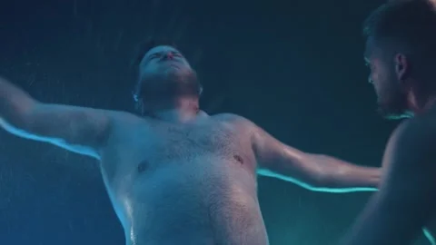 Pro wrestling chop to the chest in slow motion Video stock 336802424