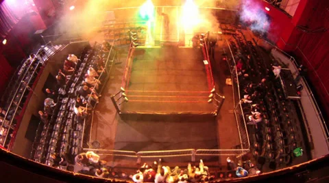 Pro Wrestling Ring Timelapse - Aerial Stock Footage 33601442