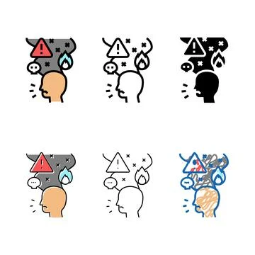 Proactive aggression color icon vector range Stock Illustration