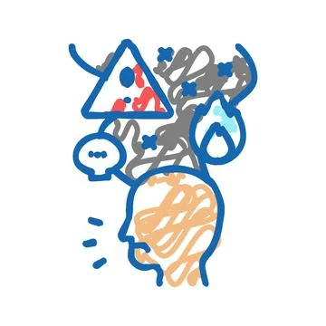Proactive aggression icon doodle illustration 스톡 일러스트