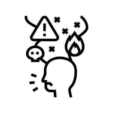 Proactive aggression line icon vector illustration Stock Illustration