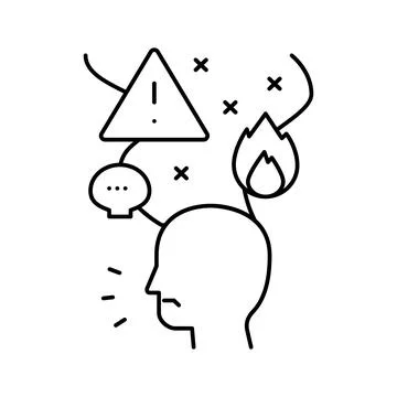 Proactive aggression line icon vector illustration Stock Illustration