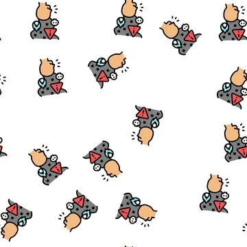 Proactive aggression vector seamless pattern Stock Illustration