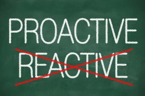 Proactive and reactive handwritten Illustrazione stock