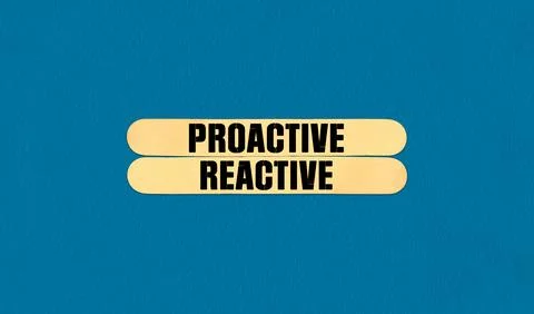 Proactive and Reactive Symbol. Concept word Proactive and Reactive on beaut.. Stock Illustration