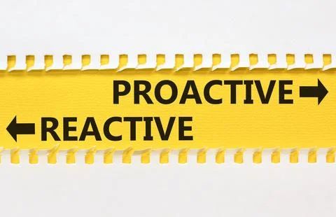 Proactive and reactive symbol. Concept word Proactive Reactive on beautiful y Stock Photos
