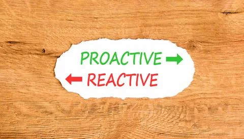 Proactive and reactive symbol. Concept word Proactive Reactive on beautiful.. Stock Photos
