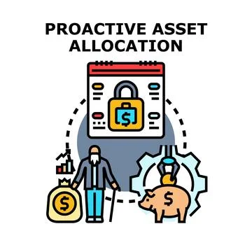 Proactive asset allocation managing retirement savings for future security Stock Illustration