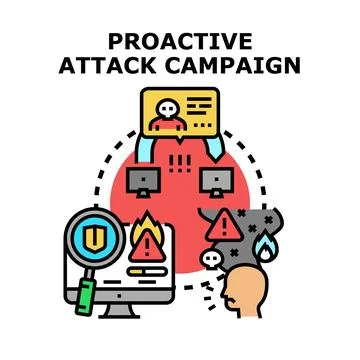 Proactive attack campaign for digital security strategy 스톡 일러스트