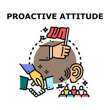 Proactive attitude developing business leadership and collaboration teamwork Illustrazione stock