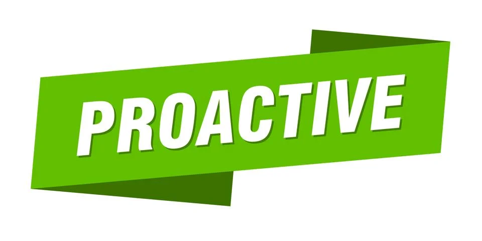 Proactive banner template. proactive ribbon label sign Stock Illustration