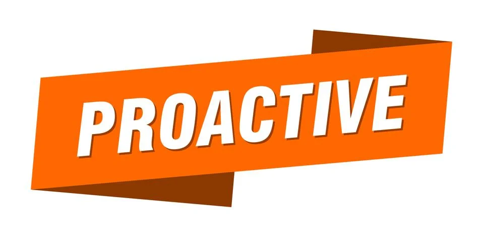 Proactive banner template. proactive ribbon label sign 스톡 일러스트