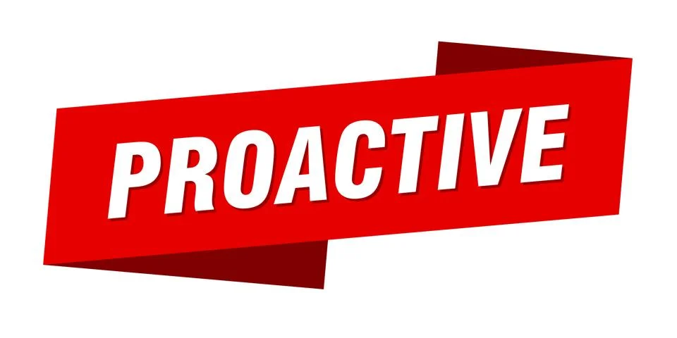 Proactive banner template. proactive ribbon label sign Stock Illustration