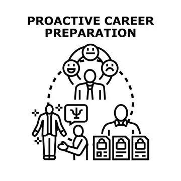 Proactive career preparation planning future professional success 스톡 일러스트