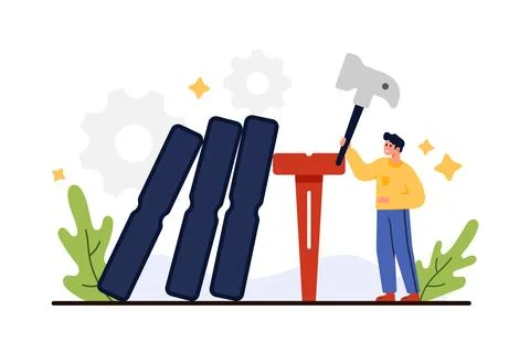 Proactive crisis management, solving problem of company vulnerability by tiny 스톡 일러스트