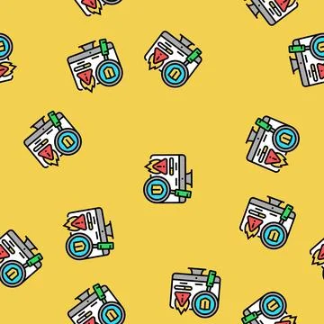 Proactive crisis management vector seamless pattern Stock Illustration