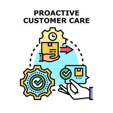 Proactive customer care delivering package tracking service Stock Illustration