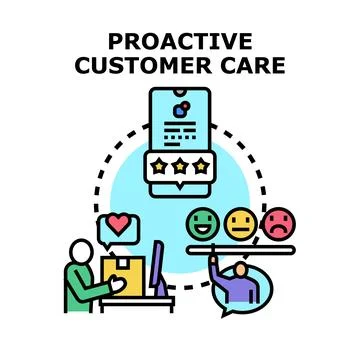Proactive customer care maintaining high service quality Stock Illustration