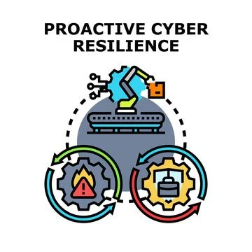 Proactive cyber resilience concept vector illustration Stock Illustration