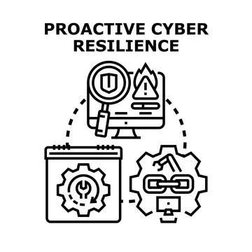Proactive cyber resilience protecting digital information and systems Stock Illustration
