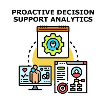 Proactive decision support analytics with data visualization Stock Illustration
