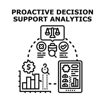 Proactive decision support analytics determining business strategy 스톡 일러스트