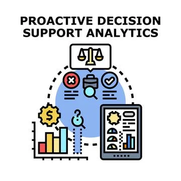 Proactive decision support analytics determining business strategy 스톡 일러스트