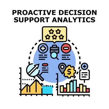 Proactive decision support analytics strategy icon concept Stock Illustration