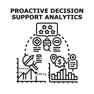 Proactive decision support analytics strategy icon concept Stock Illustration