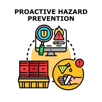 Proactive hazard prevention process preventing risks and accidents 스톡 일러스트