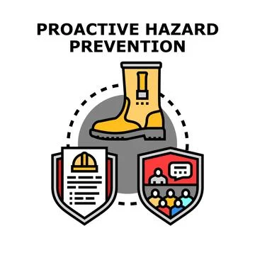 Proactive hazard prevention system for workplace safety Stock Illustration