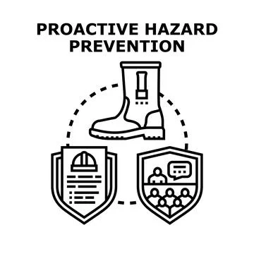 Proactive hazard prevention system for workplace safety Illustrazione stock