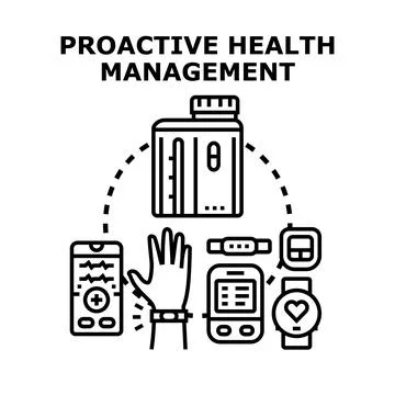 Proactive health management using modern digital devices Stock Illustration