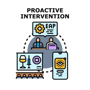 Proactive intervention program offering employee assistance services Illustrazione stock