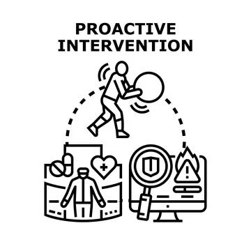 Proactive intervention protecting health and digital security risks Stock Illustration