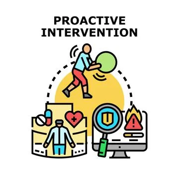 Proactive intervention protecting health and digital security risks Stock Illustration
