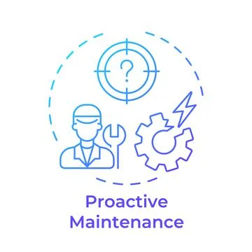 Proactive maintenance blue gradient concept icon Stock Illustration