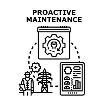 Proactive maintenance concept for industrial technology optimization 스톡 일러스트