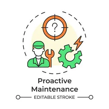 Proactive maintenance multi color concept icon Stock Illustration