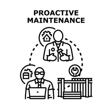 Proactive maintenance strategy planning and implementation concept イラスト素材