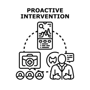 Proactive medical intervention implementing digital health technology Illustrazione stock