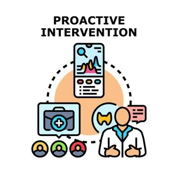 Proactive medical intervention implementing digital health technology 库存插图