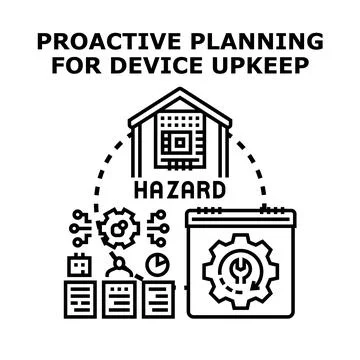 Proactive planning for device upkeep and hazard prevention Stock Illustration