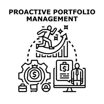 Proactive portfolio management strategy for financial growth Stock Illustration