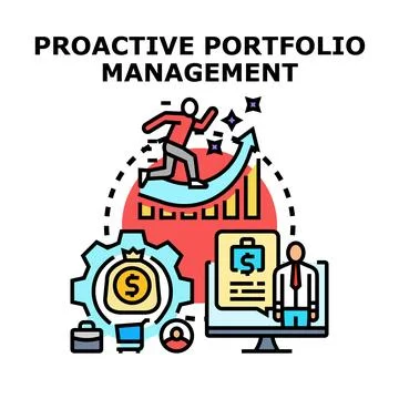 Proactive portfolio management strategy for financial growth Stock Illustration