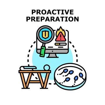 Proactive preparation planning future health and security Stock Illustration