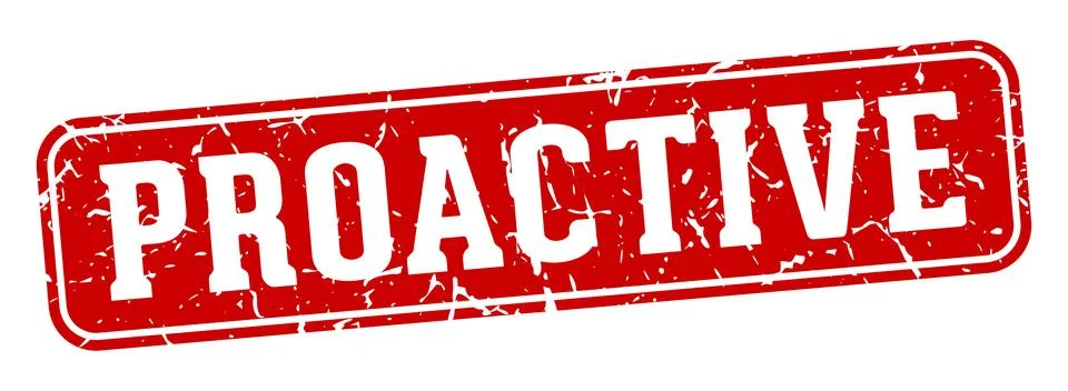 Proactive rectangular sign. proactive stamp Stock Illustration