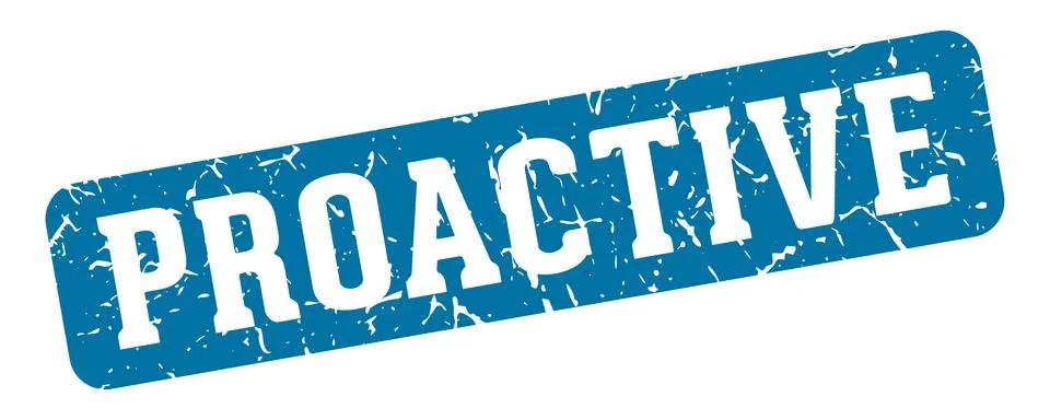Proactive rectangular sign. proactive stamp Stock Illustration
